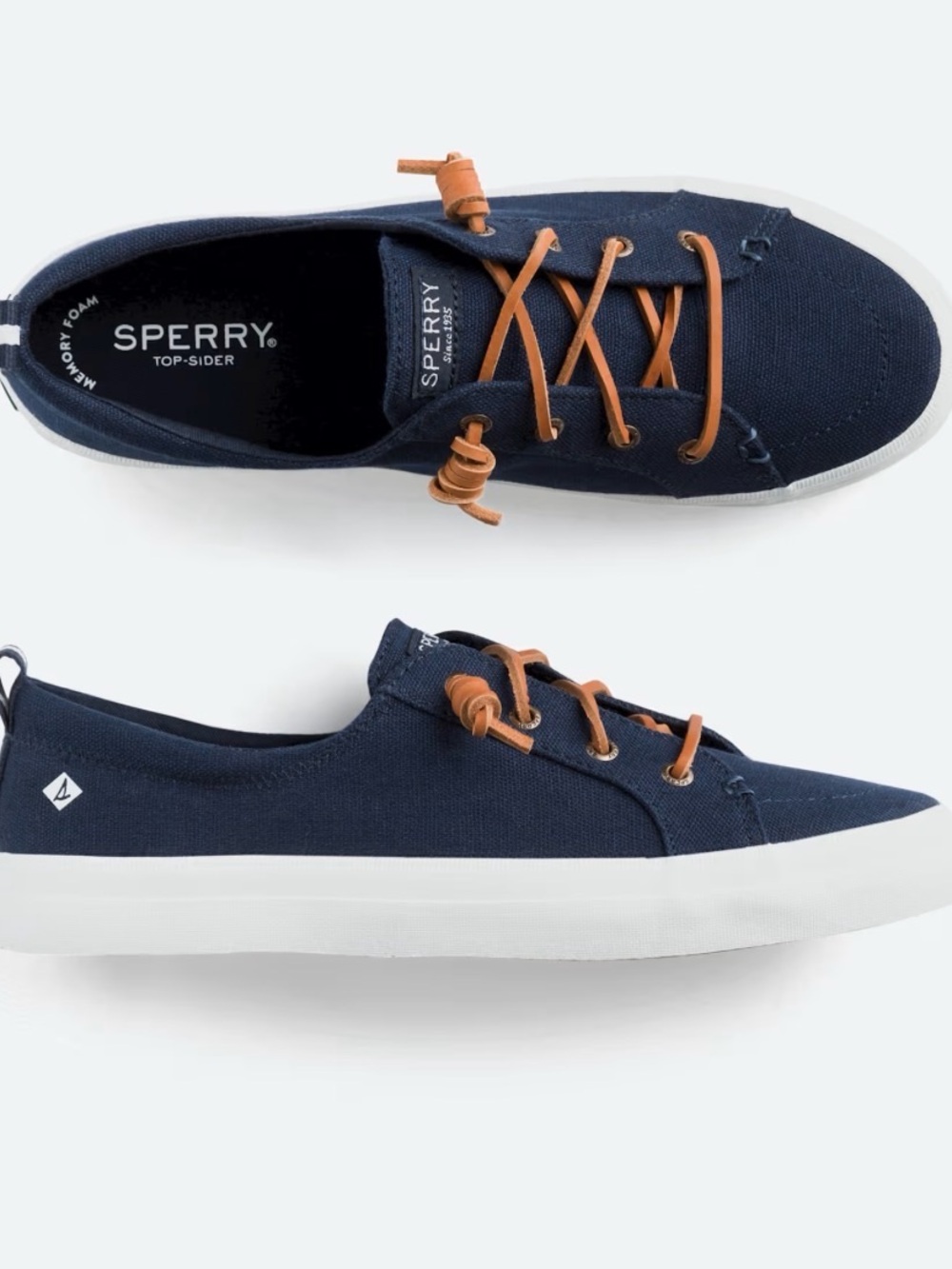 Sperry Women's Crest Vibe Linen Sneaker Navy - New - Size 5